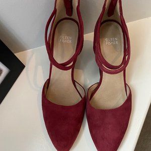 Eileen Fisher Plum Tilda Stacked Heel Pump, EUC, size 9.5
